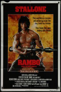 6w628 RAMBO FIRST BLOOD PART II 1sh '85 no man, no war can stop Sylvester Stallone!