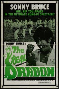 6w636 KUNG-FU THE INVISIBLE FIST 1sh R1970s The Real Dragon with Sonny Bruce, Brucesploitation!