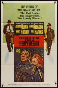 6w647 REQUIEM FOR A HEAVYWEIGHT 1sh '62 Anthony Quinn, Jackie Gleason, Mickey Rooney, boxing!