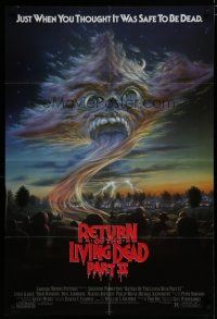 6w652 RETURN OF THE LIVING DEAD 2 1sh '88 close encounters of the creepy kind, cool art!