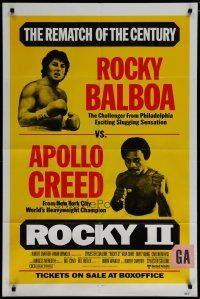 6w675 ROCKY II 1sh '79 great different boxing poster art design, rematch fight of the century!