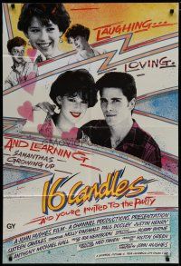 6w733 SIXTEEN CANDLES int'l 1sh '84 Molly Ringwald, Anthony Michael Hall, directed by John Hughes!