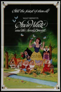 6w742 SNOW WHITE & THE SEVEN DWARFS 1sh R83 Walt Disney animated cartoon fantasy classic!