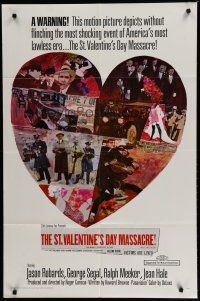 6w761 ST. VALENTINE'S DAY MASSACRE 1sh '67 most shocking event of America's most lawless era!