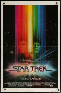 6w763 STAR TREK advance 1sh '79 cool art of William Shatner & Leonard Nimoy by Bob Peak!