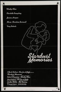 6w770 STARDUST MEMORIES 1sh '80 directed by Woody Allen, cool star constellation art!