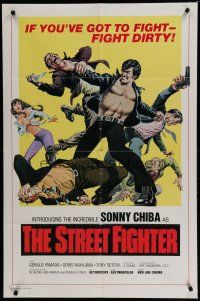 6w779 STREET FIGHTER 1sh '74 Gekitotsu! Satsujin ken, Sonny Chiba, martial arts action!