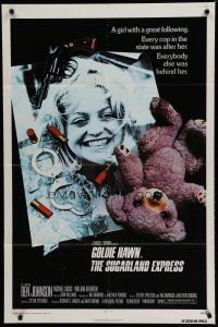 6w791 SUGARLAND EXPRESS 1sh '74 Steven Spielberg, every cop in the state is after Goldie Hawn