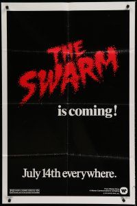 6w806 SWARM teaser 1sh '78 directed by Irwin Allen, all-star cast, killer bee attack is coming!