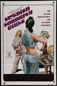 6w807 SWEDISH SORORITY GIRLS 1sh '77 sexy Heather Young, x-rated, the all night play girls!