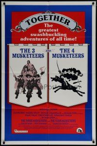 6w854 THREE MUSKETEERS/FOUR MUSKETEERS 1sh '76 swashbuckling adventure double-feature!