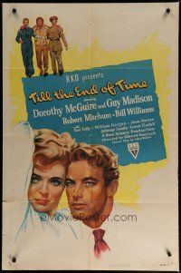 6w863 TILL THE END OF TIME style A 1sh '46 Dorothy McGuire, Guy Madison, early Robert Mitchum!