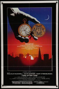 6w865 TIME AFTER TIME 1sh '79 directed by Nicholas Meyer, cool fantasy artwork by Noble!