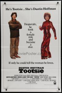 6w872 TOOTSIE duo style int'l 1sh '82 full-length Dustin Hoffman as himself and in drag!