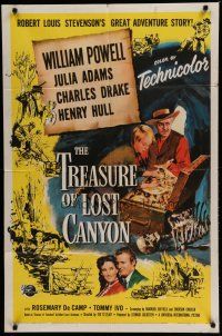 6w883 TREASURE OF LOST CANYON 1sh '52 William Powell in Robert Louis Stevenson western adventure!