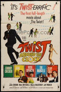 6w891 TWIST AROUND THE CLOCK 1sh '62 Chubby Checker in the first full-length Twist movie!