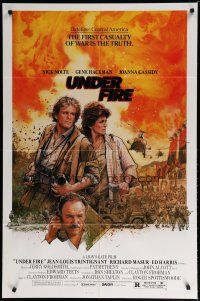 6w899 UNDER FIRE 1sh '83 Nick Nolte, Gene Hackman, Joanna Cassidy, great Struzan art!