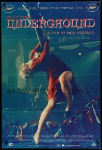 6w901 UNDERGROUND 1sh '95 great image of sexy Mirjana Jokovic dancing!