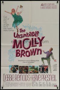 6w906 UNSINKABLE MOLLY BROWN 1sh '64 Debbie Reynolds, get out of the way or hit in the heart!