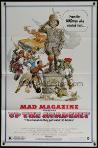 6w910 UP THE ACADEMY 1sh '80 MAD Magazine, Jack Rickard art of Alfred E. Newman!