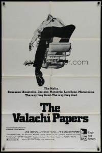 6w916 VALACHI PAPERS 1sh '72 directed by Terence Young, image of corpse in barber's chair!