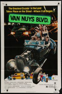 6w922 VAN NUYS BLVD. 1sh '79 sexy teens cruising Los Angeles streets in hot rods!