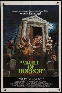6w923 VAULT OF HORROR 1sh '73 Tales from Crypt sequel, cool art of death's waiting room!