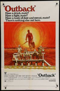 6w934 WAKE IN FRIGHT 1sh '71 tough Australian Outback classic, have a drink, have a fight!