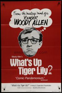 6w957 WHAT'S UP TIGER LILY 1sh R78 wacky Woody Allen Japanese spy spoof with dubbed dialog!