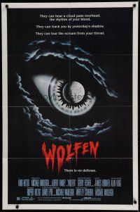 6w980 WOLFEN int'l 1sh '81 really cool horror art of moon & clouds as eye, There is no defense!