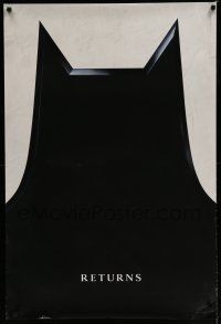 6x114 BATMAN RETURNS undated teaser 1sh '92 cool image of batman's cowl!