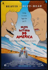 6x121 BEAVIS & BUTT-HEAD DO AMERICA advance DS 1sh '96 Mike Judge MTV juvenile delinquent cartoon!