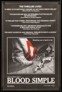 6x133 BLOOD SIMPLE 1sh '85 Joel & Ethan Coen, Frances McDormand, cool film noir gun image!