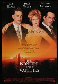 6x138 BONFIRE OF THE VANITIES DS 1sh '90 Tom Hanks, Bruce Willis & Melanie Griffith over New York!