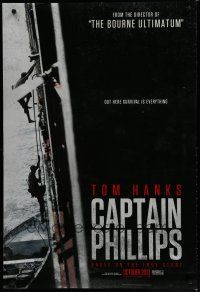 6x162 CAPTAIN PHILLIPS teaser DS 1sh '13 Tom Hanks' ship being boarded by pirates!
