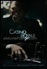 6x167 CASINO ROYALE Spanish/U.S. teaser DS 1sh '06 Craig as James Bond sitting at poker table w/gun!