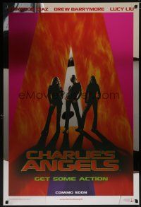 6x172 CHARLIE'S ANGELS mylar int'l teaser 1sh '00 image of Cameron Diaz, Drew Barrymore & Lucy Liu!