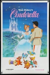 6x181 CINDERELLA 1sh R81 Walt Disney classic romantic musical fantasy cartoon!