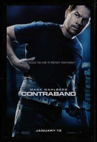 6x195 CONTRABAND teaser DS 1sh '12 Mark Wahlberg w/money belt & gun!