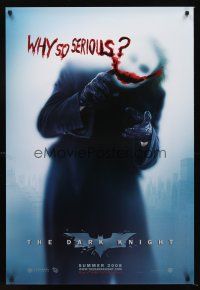 6x213 DARK KNIGHT teaser DS 1sh '08 Heath Ledger as the Joker, why so serious?
