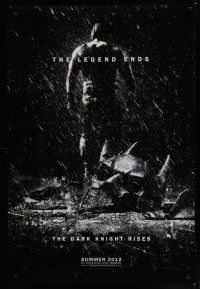 6x216 DARK KNIGHT RISES teaser DS 1sh '12 the legend ends, cool image of broken mask in the rain!