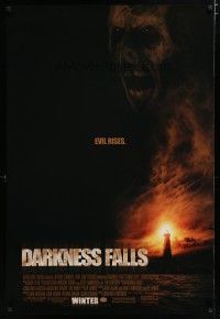 6x218 DARKNESS FALLS advance DS 1sh '03 creepy image of tooth fairy & lighthouse, evil rises!
