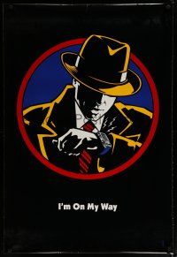 6x240 DICK TRACY teaser DS 1sh '90 cool artwork of Warren Beatty in title role, I'm on my way!