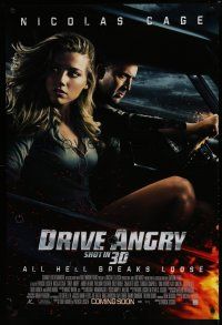 6x259 DRIVE ANGRY advance DS 1sh '11 Patrick Lussier, Nicolas Cage & sexy Amber Heard!