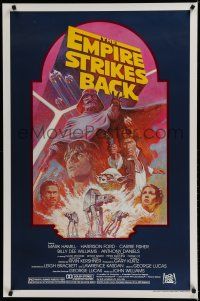 6x015 EMPIRE STRIKES BACK 1sh R82 George Lucas sci-fi classic, cool artwork by Tom Jung!