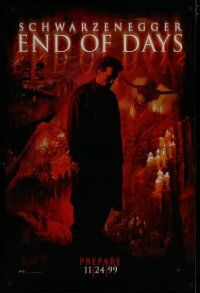6x269 END OF DAYS teaser DS 1sh '99 grizzled Arnold Schwarzenegger, cool creepy horror images!