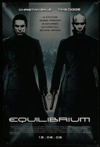 6x275 EQUILIBRIUM advance 1sh '02 Christian Bale & Taye Diggs, a future where freedom is outlawed!