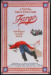 6x290 FARGO DS 1sh '96 a homespun murder story from the Coen Brothers, great art!
