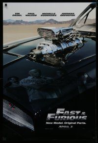 6x291 FAST & FURIOUS teaser DS 1sh '09 Vin Diesel, Paul Walker, blown R/T Charger!