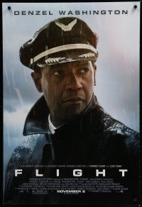 6x309 FLIGHT advance DS 1sh '12 cool image of airline pilot Denzel Washington!